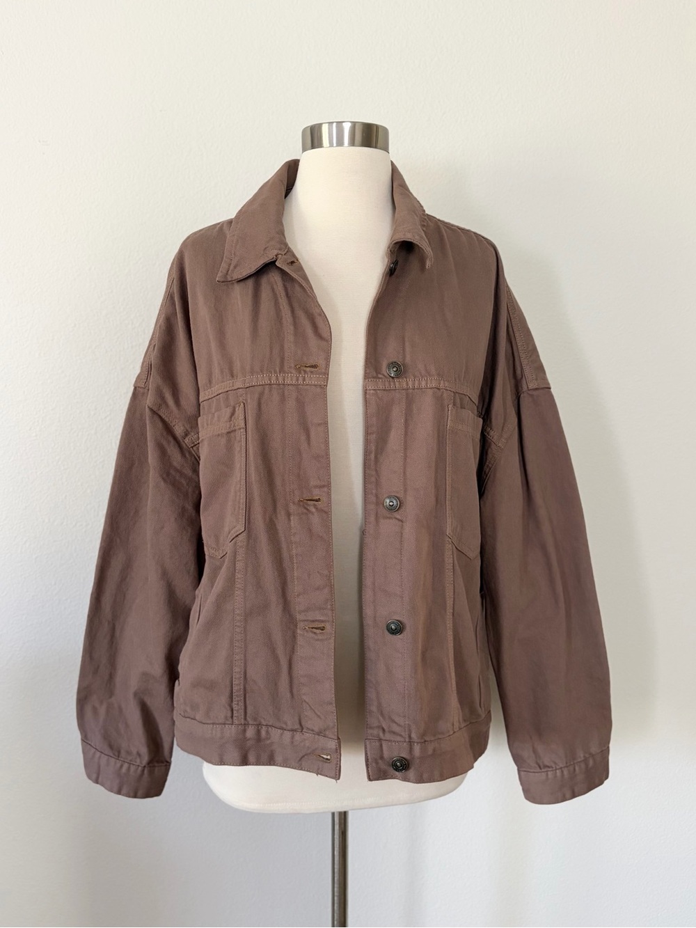 We The Free Opal Swing Denim Jacket Dusted Cocoa Medium M